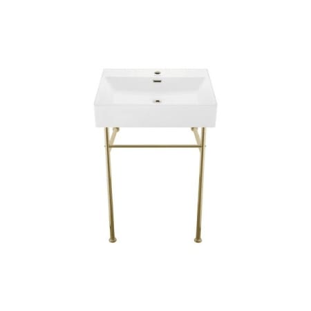 Swiss Madison Claire 24" Console Sink White Basin Gold